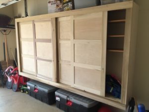 Picture of Finished Garage Storage Cabinet with Sliding Doors